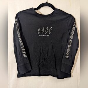 Feeling Strong Black Long Sleeve Shirt,  Girls Medium (8-10)